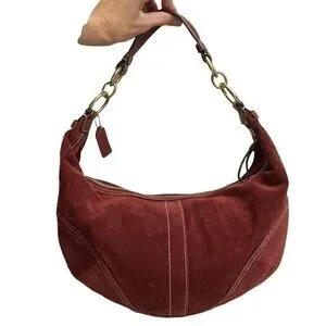 バッグ Coach Suede Hobo Shoulder Bag y2 red Authentic Coach Soho Y2K Red Suede Shoulder Bag | eBay